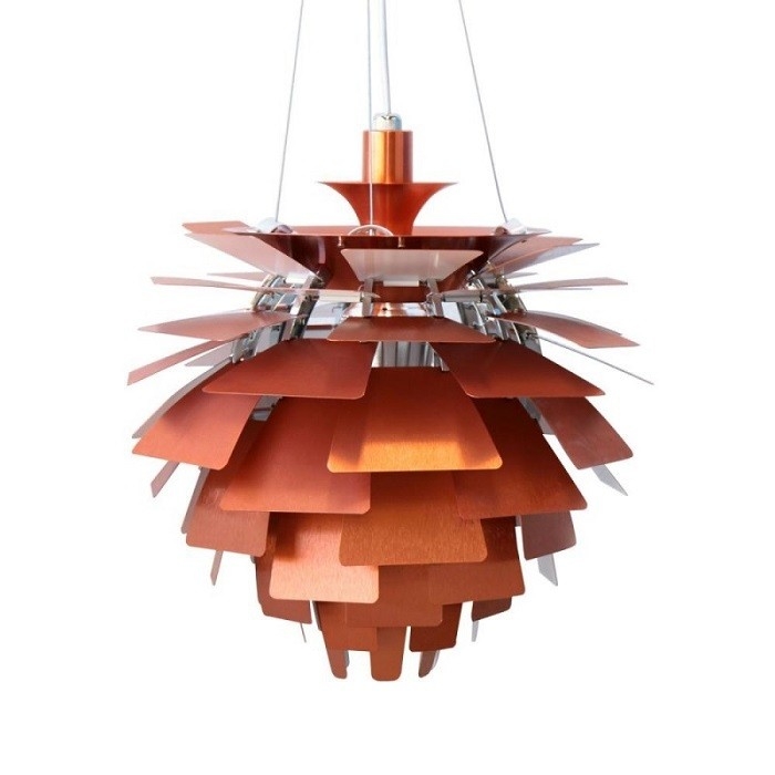 Poul Henningsen style, Hanglamp Artisjok lamp 56cm koperrood