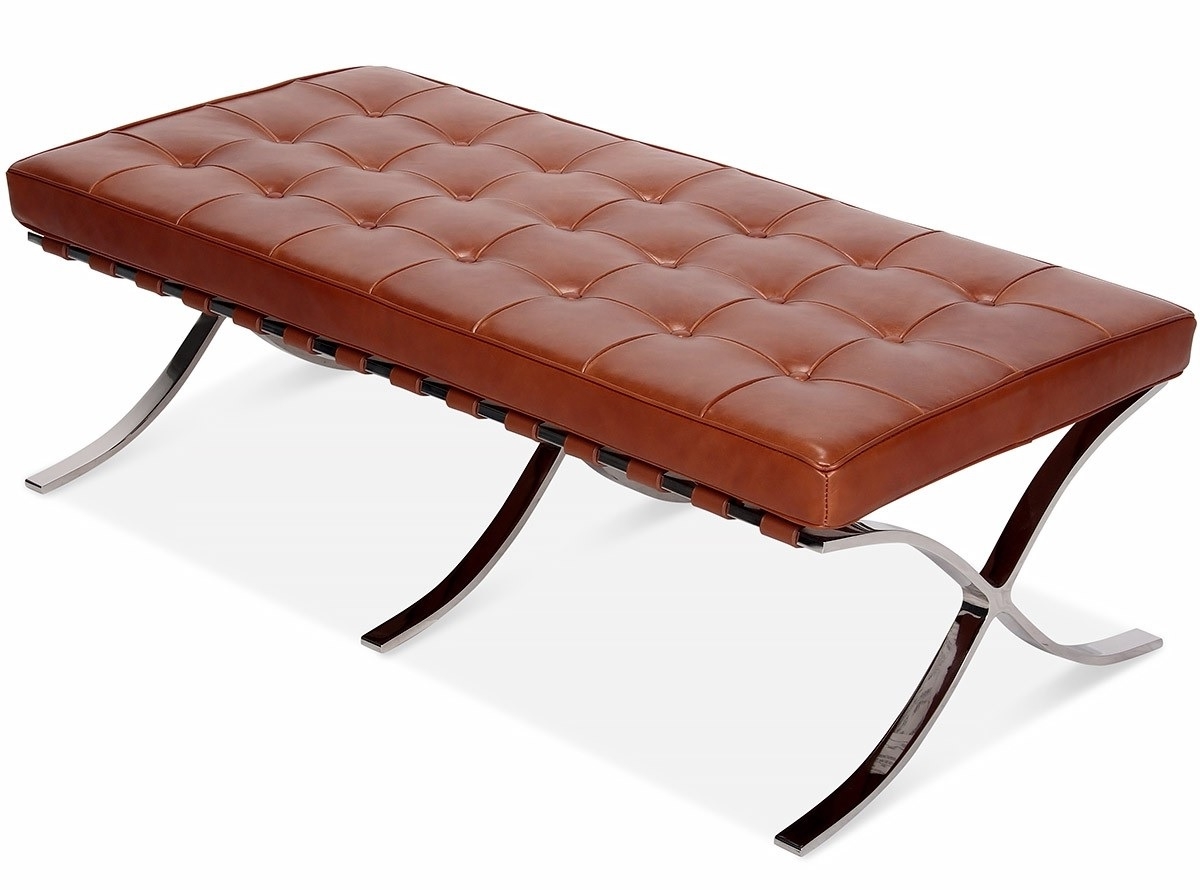 Ludwig Mies vd Rohe style, Bank Barcelona Pavillion Ottoman cognac