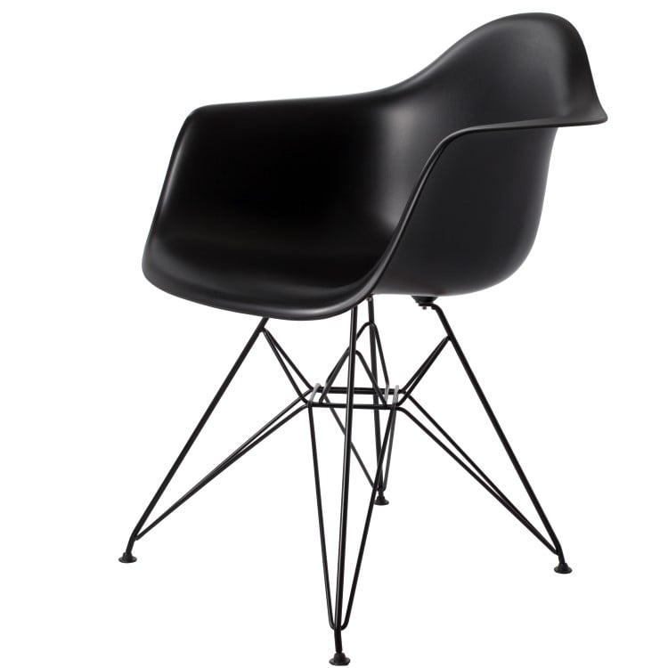 Charles Eames style, Eetkamerstoel DAR Zwart frame PP zwart