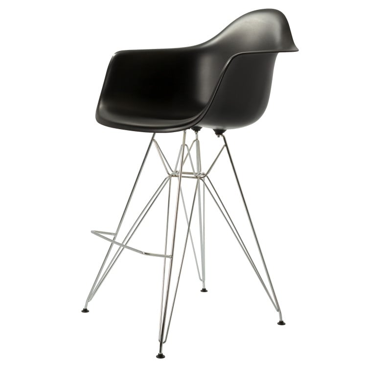 Charles Eames style, Barkruk DAR PP zwart