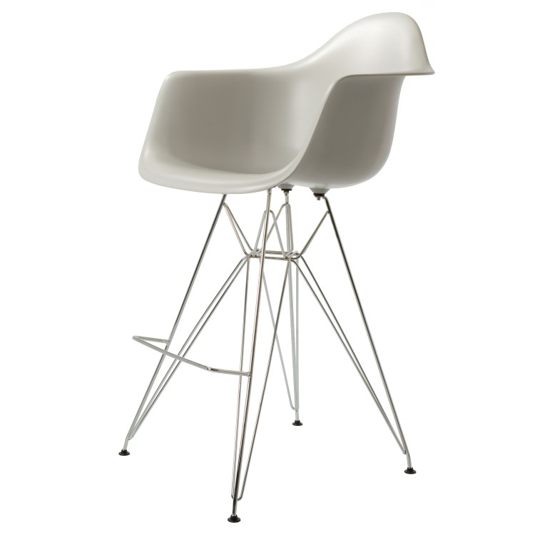 Charles Eames style, Barkruk DAR PP lichtgrijs