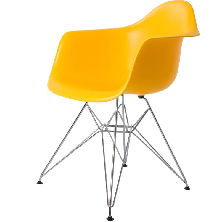 Charles Eames style, Eetkamerstoel DAR PP geel