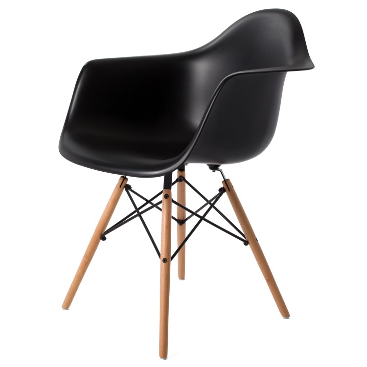 Charles Eames style, Eetkamerstoel DAW PP zwart