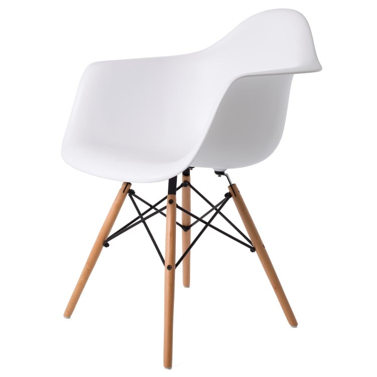 Charles Eames style, Eetkamerstoel DAW PP wit