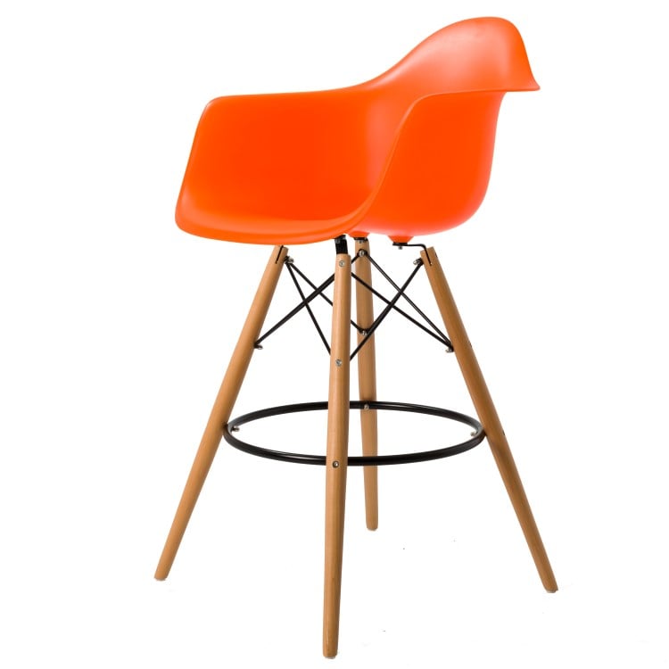 Charles Eames style, Barkruk DAW kruk PP neon oranje