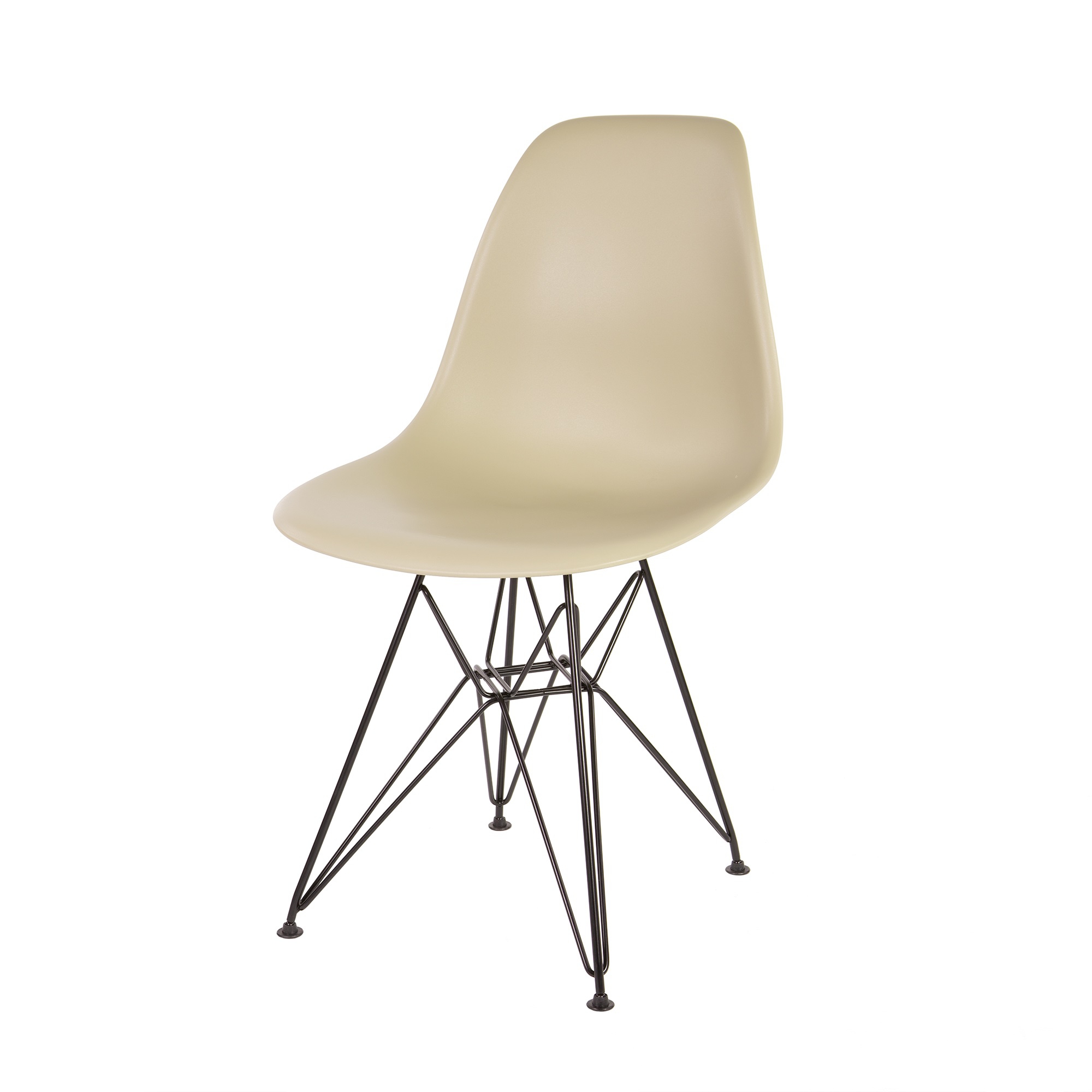 Charles Eames style, Eetkamerstoel DSR mat PP licht choco