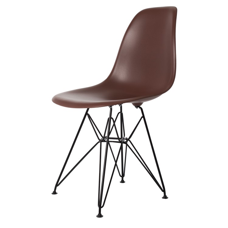 Charles Eames style, Eetkamerstoel DSR mat PP bruin