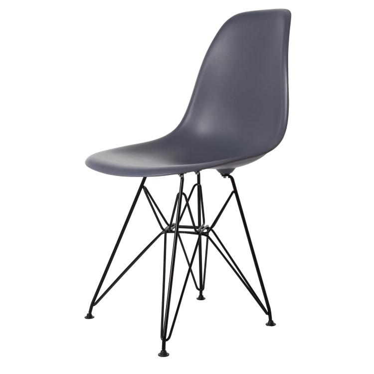 Charles Eames style, Eetkamerstoel DSR mat PP donkergrijs