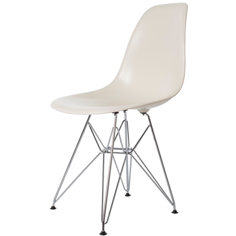 Charles Eames style, Eetkamerstoel DSR ABS creme