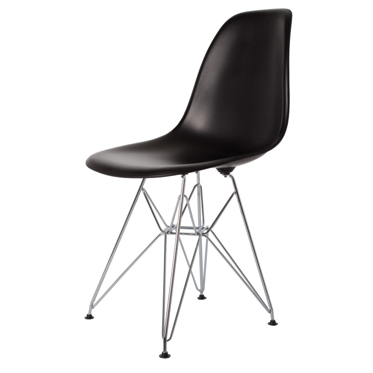 Charles Eames style, Eetkamerstoel DSR mat PP zwart