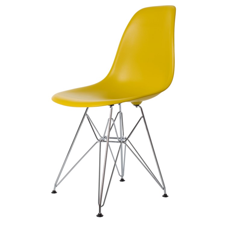 Charles Eames style, Eetkamerstoel DSR mat PP mosterd