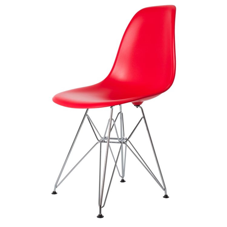 Charles Eames style, Eetkamerstoel DSR mat PP rood
