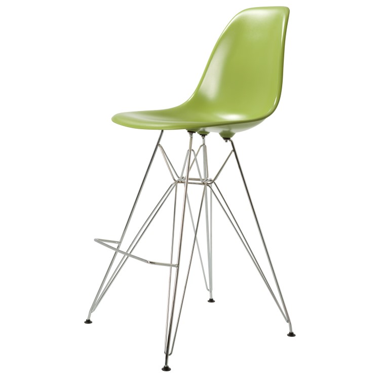 Charles Eames style, Barkruk DSR glanzend ABS groen