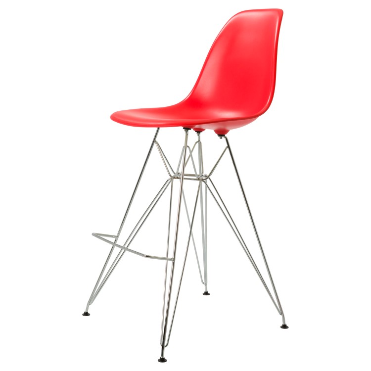 Charles Eames style, Barkruk DSR mat PP rood
