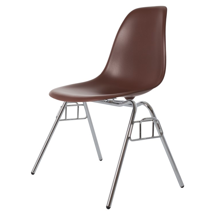 Charles Eames style, Eetkamerstoel DSS mat PP bruin