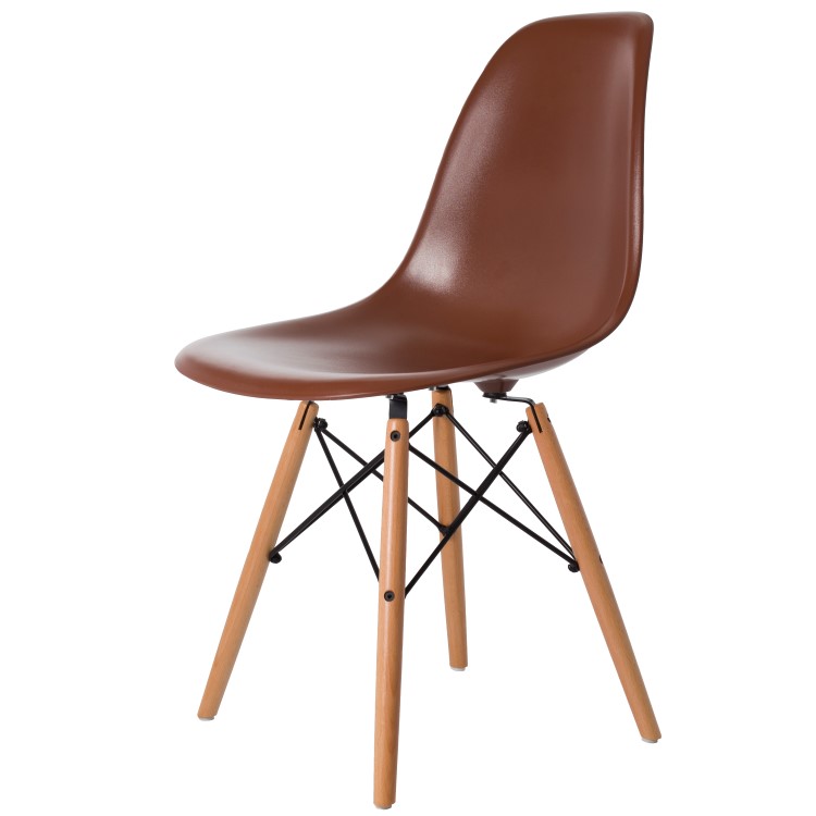 Charles Eames style, Eetkamerstoel DSW ABS bruin