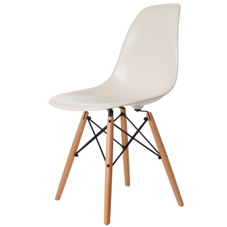 Charles Eames style, Eetkamerstoel DSW ABS creme