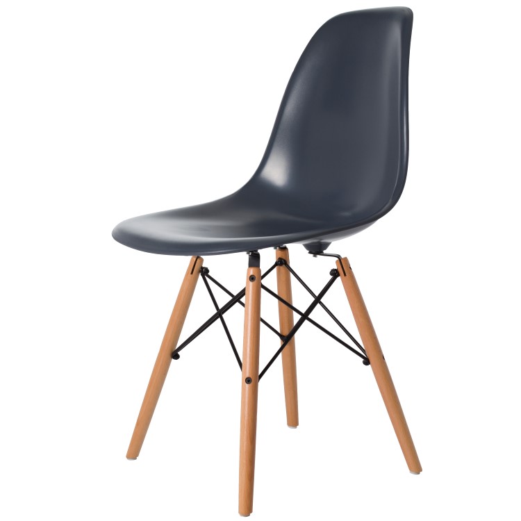 Charles Eames style, Eetkamerstoel DSW ABS donkergrijs