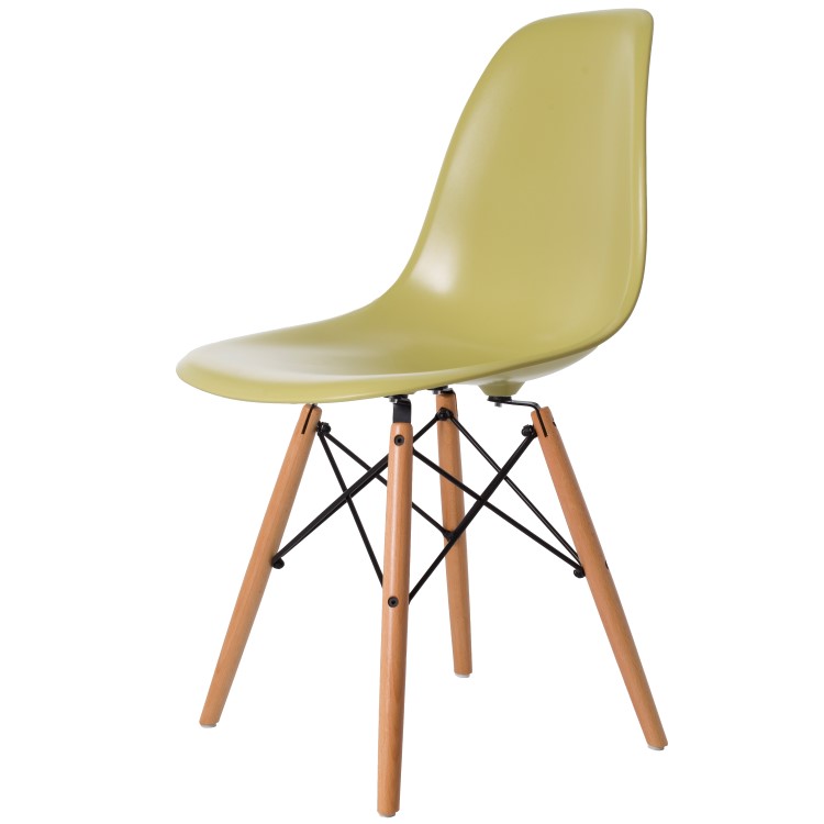 Charles Eames style, Eetkamerstoel DSW ABS olijfgroen