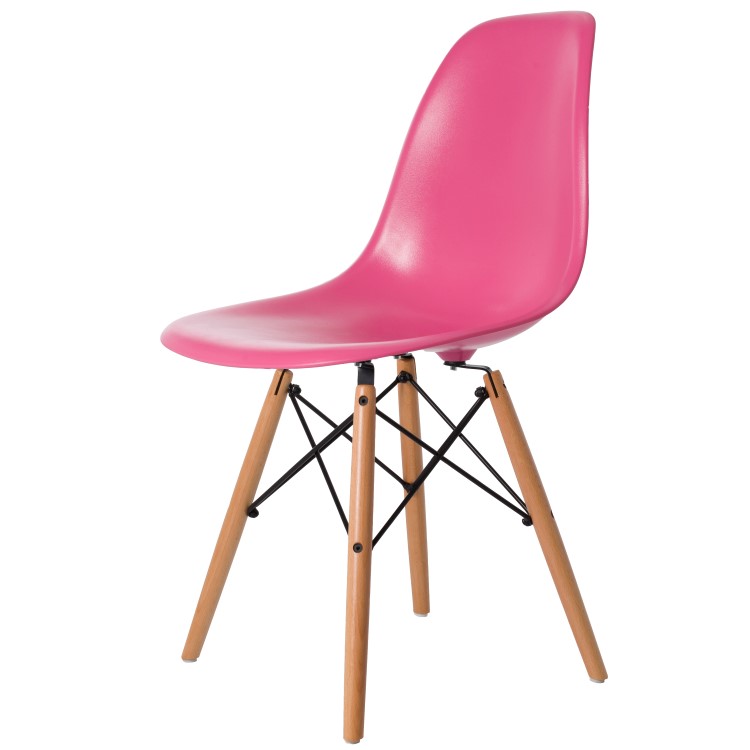 Charles Eames style, Eetkamerstoel DSW ABS roze