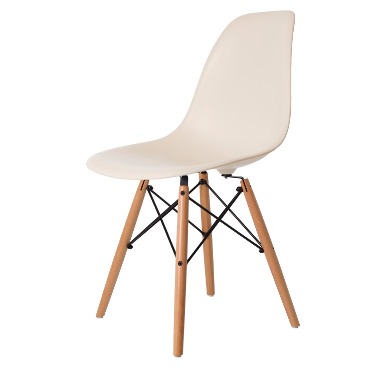 Charles Eames style, Eetkamerstoel DSW mat PP creme