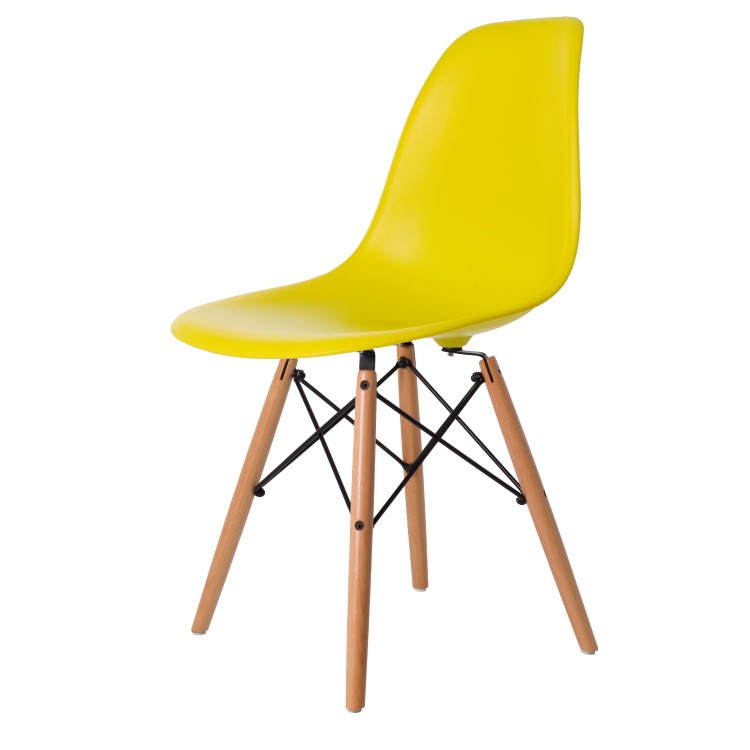 Charles Eames style, Eetkamerstoel DSW mat PP neon lime