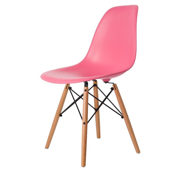 Charles Eames style, Eetkamerstoel DSW mat PP Lichtroze