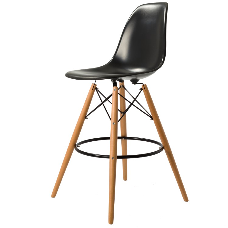 Charles Eames style, Barkruk DSW kruk ABS zwart