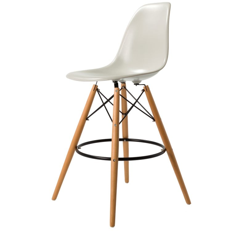 Charles Eames style, Barkruk DSW kruk ABS lichtgrijs