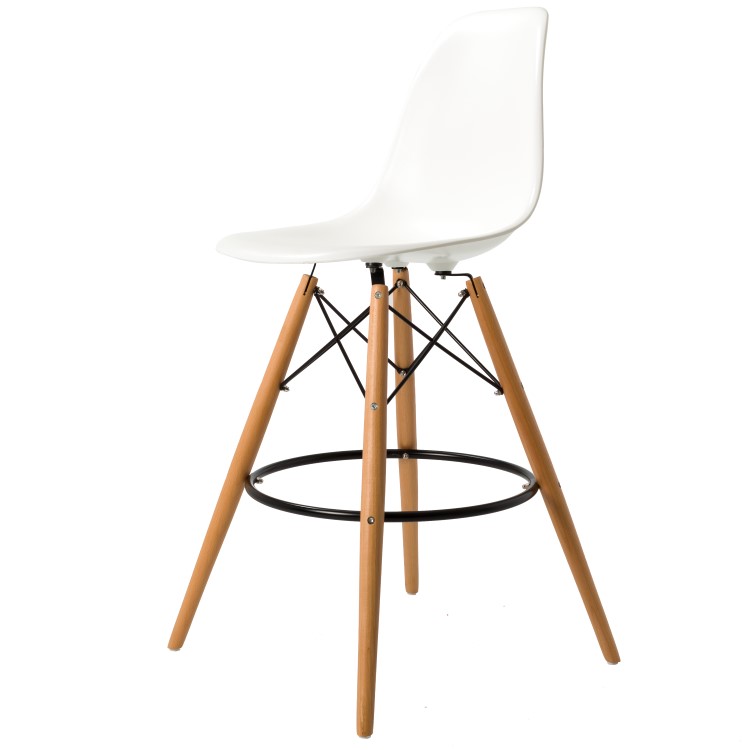 Charles Eames style, Barkruk DSW kruk ABS wit