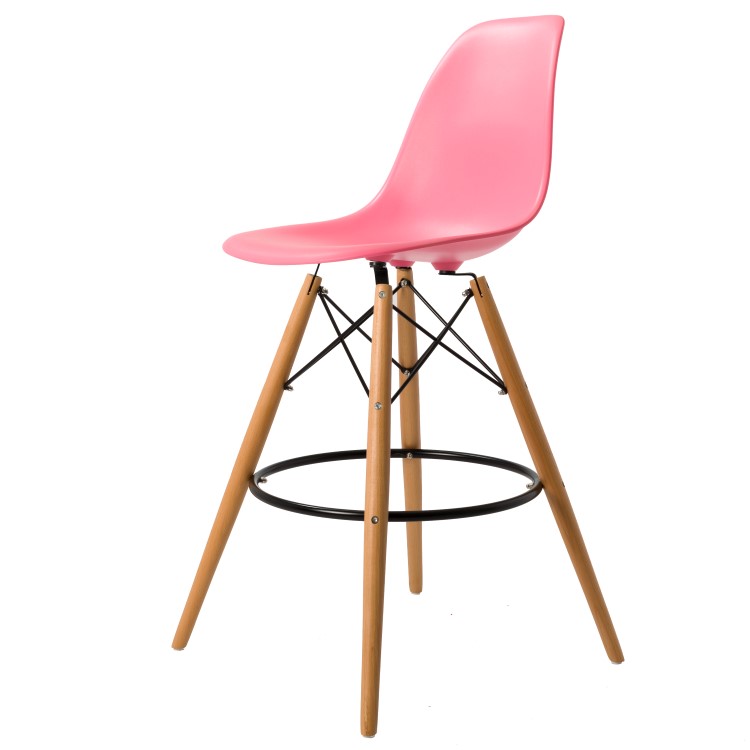 Charles Eames style, Barkruk DSW mat PP Lichtroze