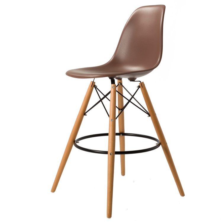 Charles Eames style, Barkruk DSW mat PP bruin