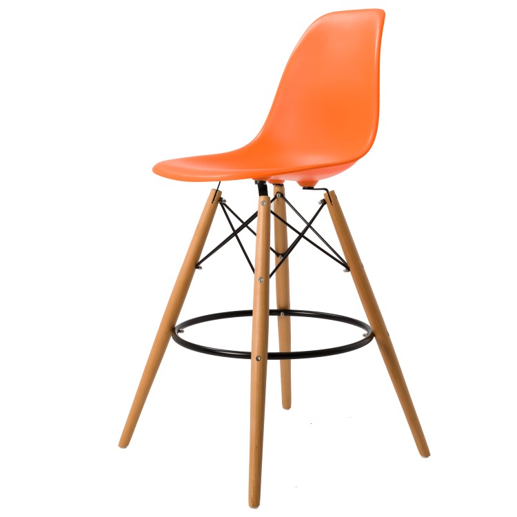 Charles Eames style, Barkruk DSW mat PP oranje