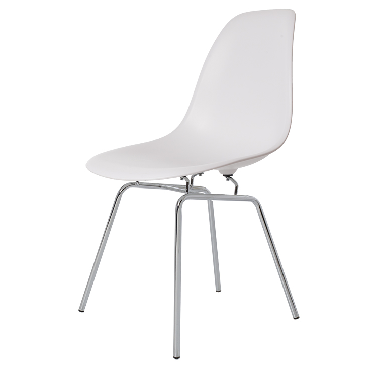 Charles Eames style, Eetkamerstoel DSX mat PP wit