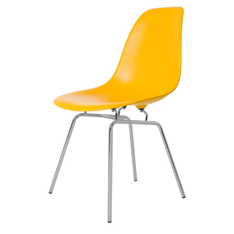 Charles Eames style, Eetkamerstoel DSX mat PP geel