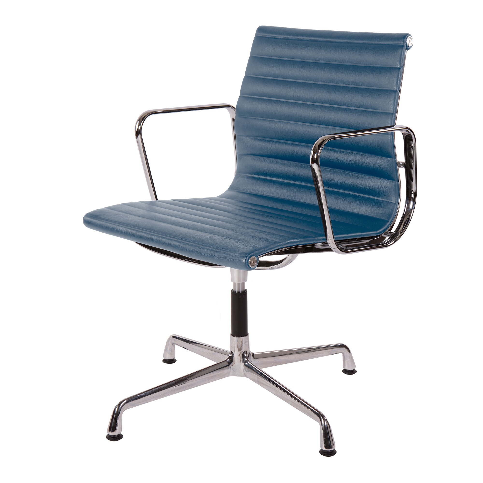 Charles Eames style, Vergaderstoel EA108 Leder blauw