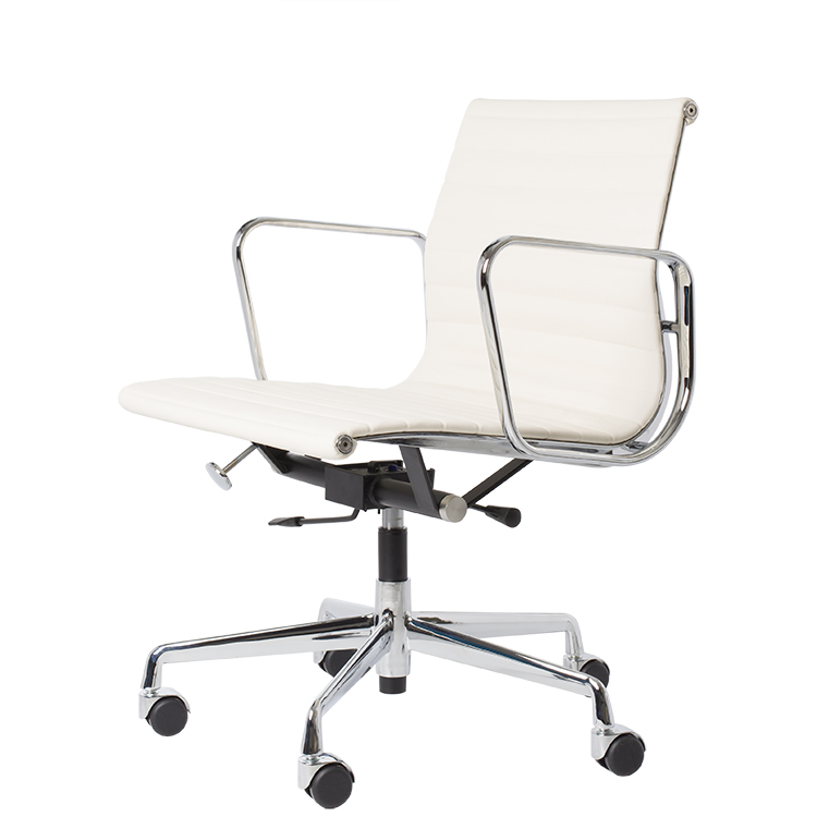 Charles Eames style, Bureaustoel EA117 Leder wit