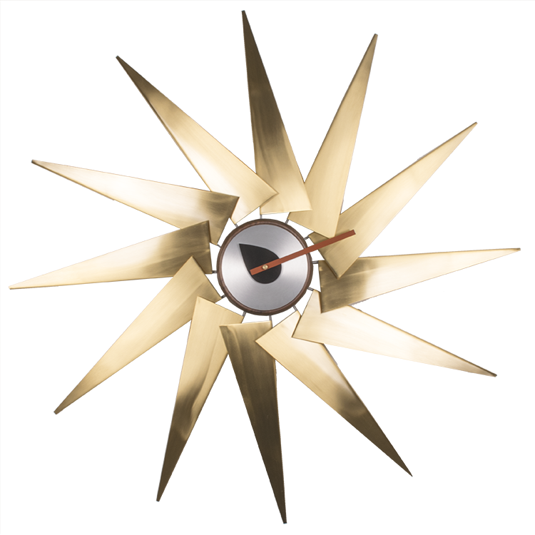 George Nelson style, Wandklok Windmill clock metaal