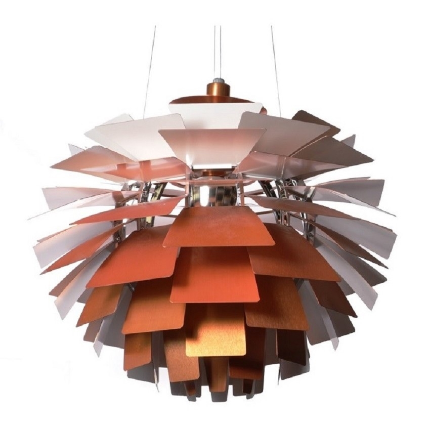 Poul Henningsen style, Hanglamp Artisjok lamp 72cm koperrood