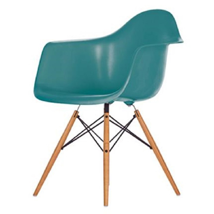 Charles Eames style, Eetkamerstoel DAW PP oceaanblauw
