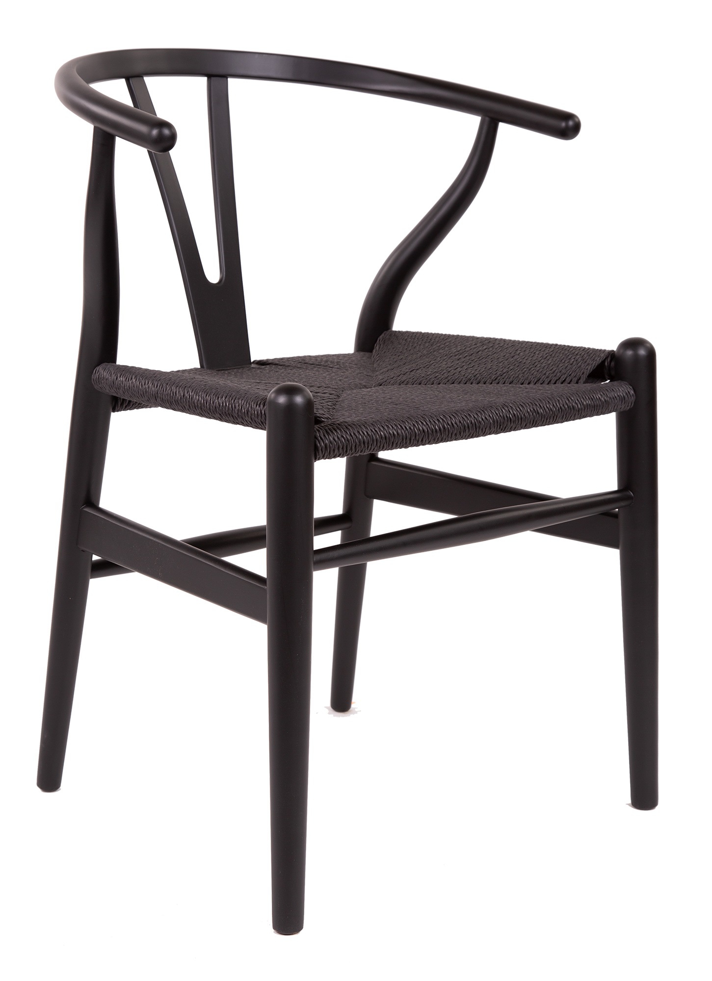 Wegner style, Eetkamerstoel Y-chair wishbone CH24 zwart zwart