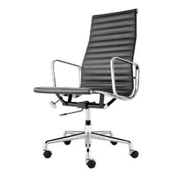 Charles Eames style, Bureaustoel EA119 Leder zwart