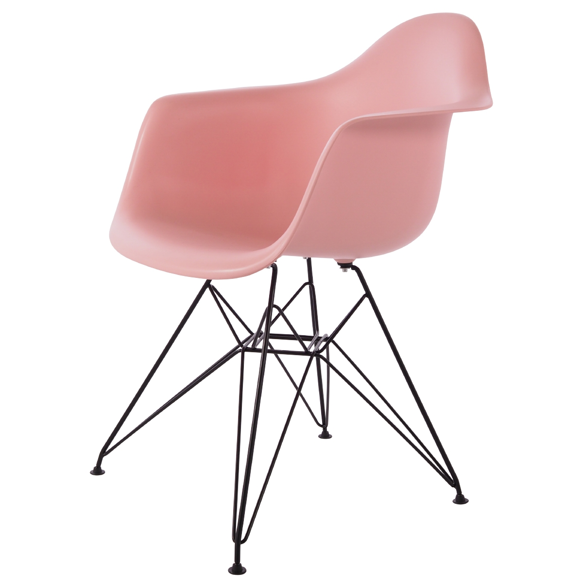 Charles Eames style, Eetkamerstoel DAR Zwart frame PP baby roze