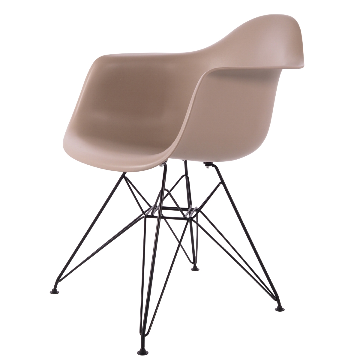 Charles Eames style, Eetkamerstoel DAR Zwart frame PP licht choco