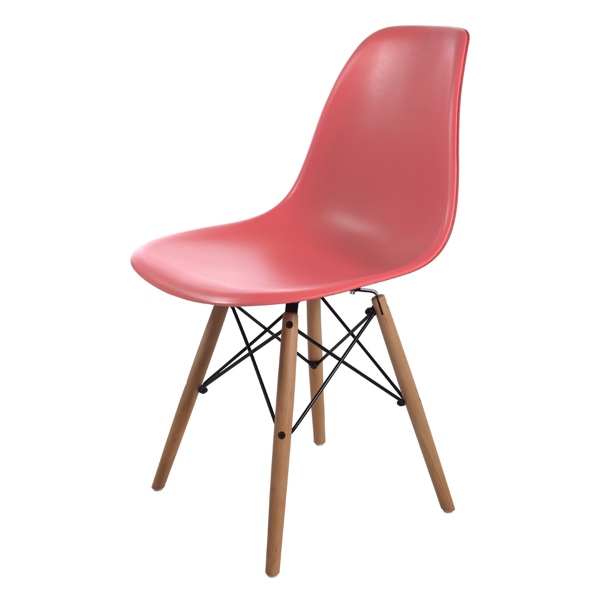 Charles Eames style, Eetkamerstoel DSW mat PP koraal roze