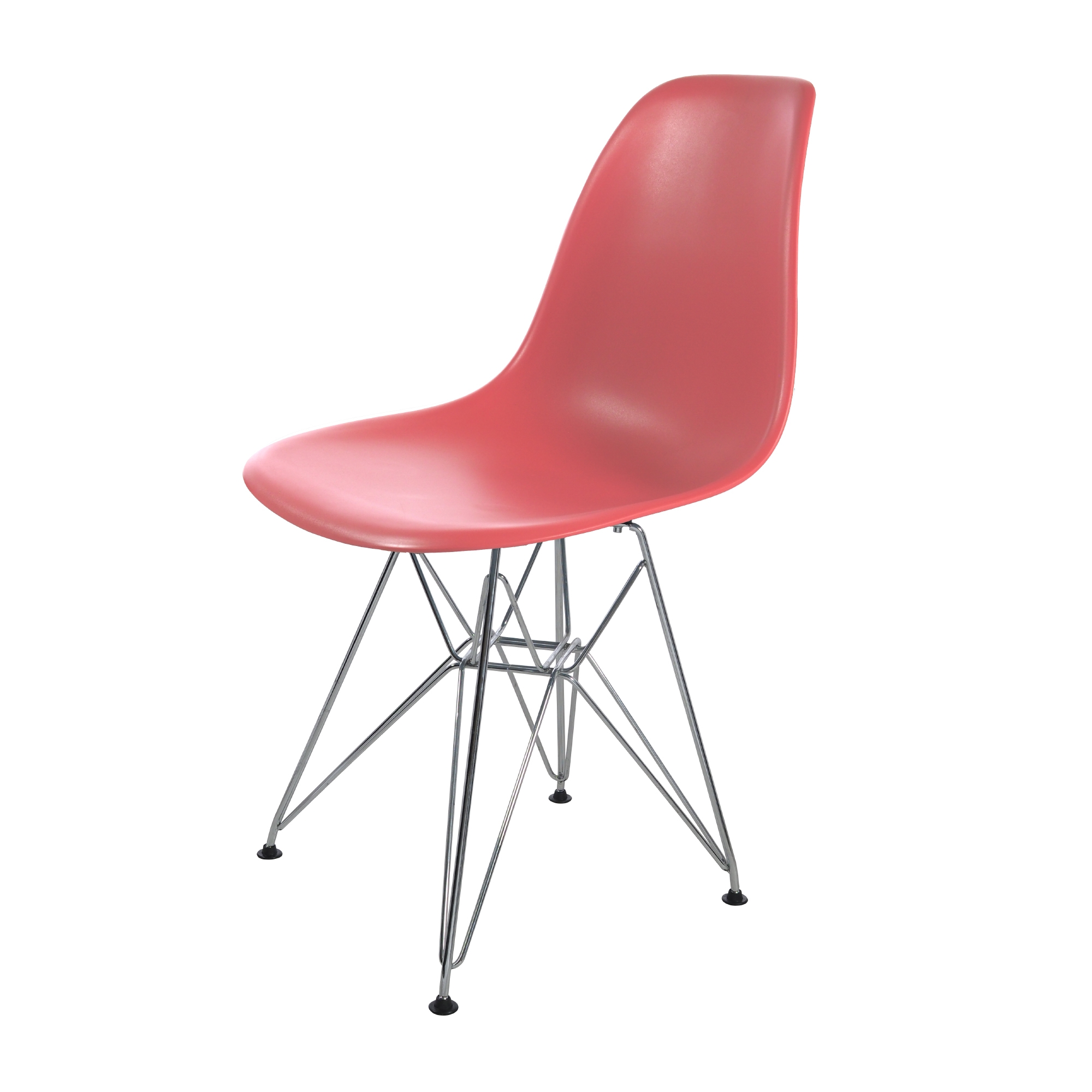 Charles Eames style, Eetkamerstoel DSR mat PP koraal roze