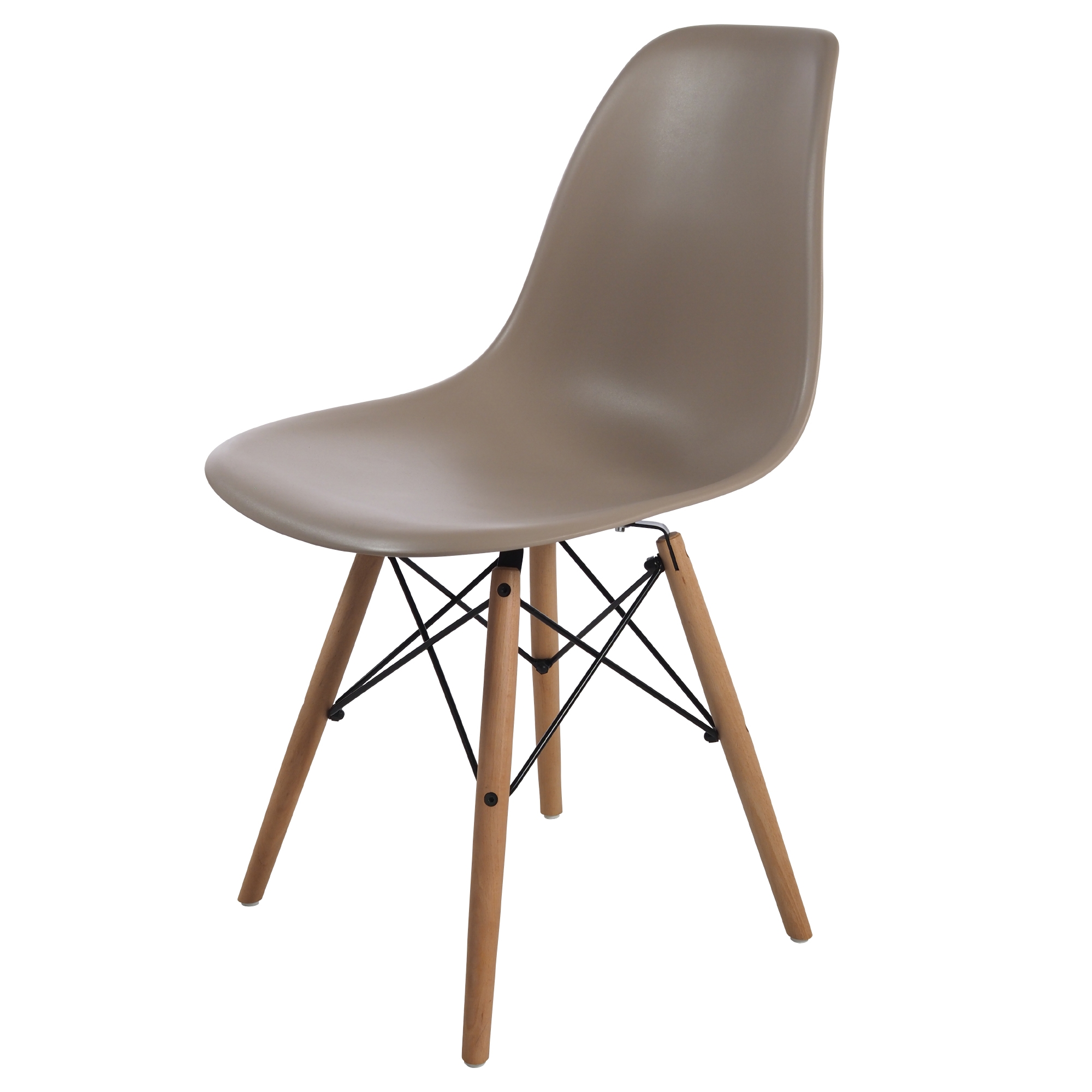 Charles Eames style, Eetkamerstoel DSW mat PP licht choco