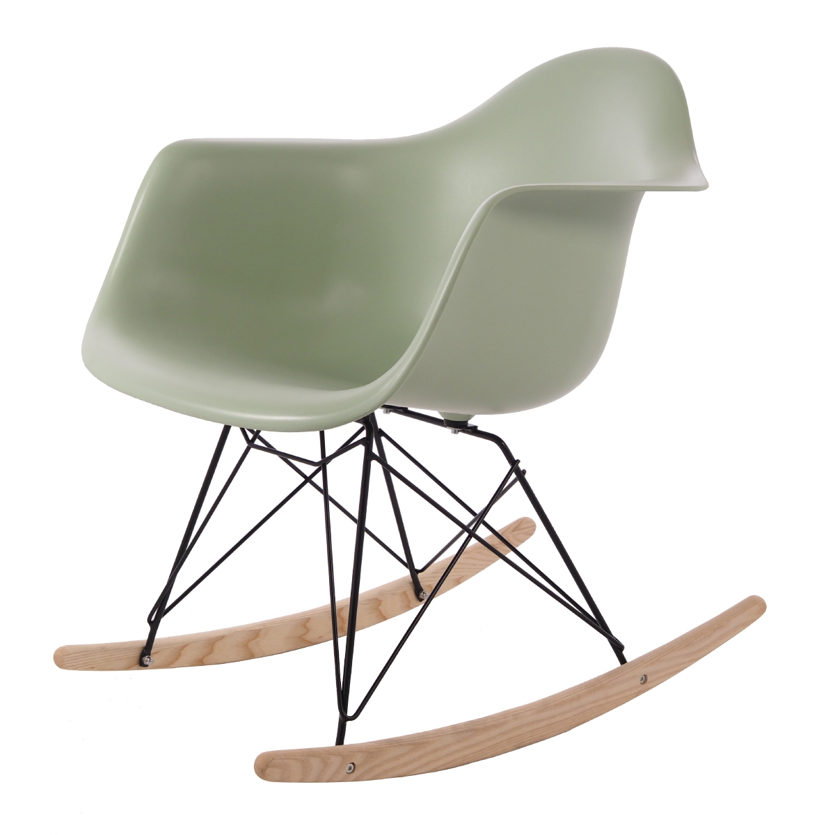 Charles Eames style, Schommelstoel RAR Zwart frame PP mint