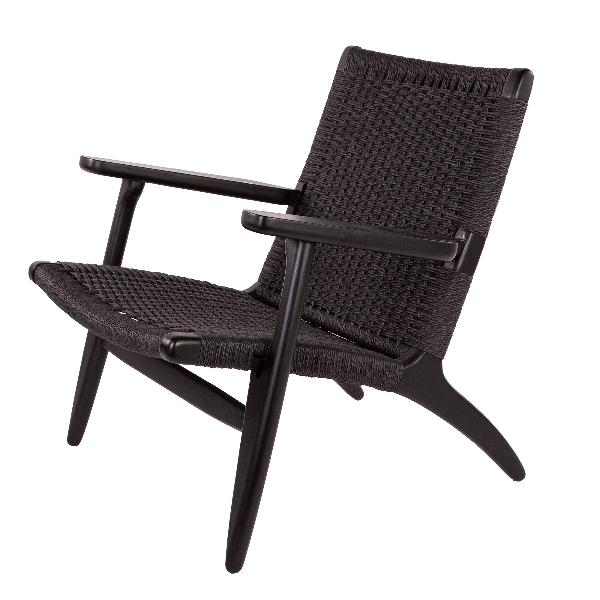 Wegner style, Lounge stoel Easy Chair zwart zwart