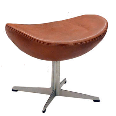 Arne Jacobsen style, Voetenbankje Egg stoel Leder cognac